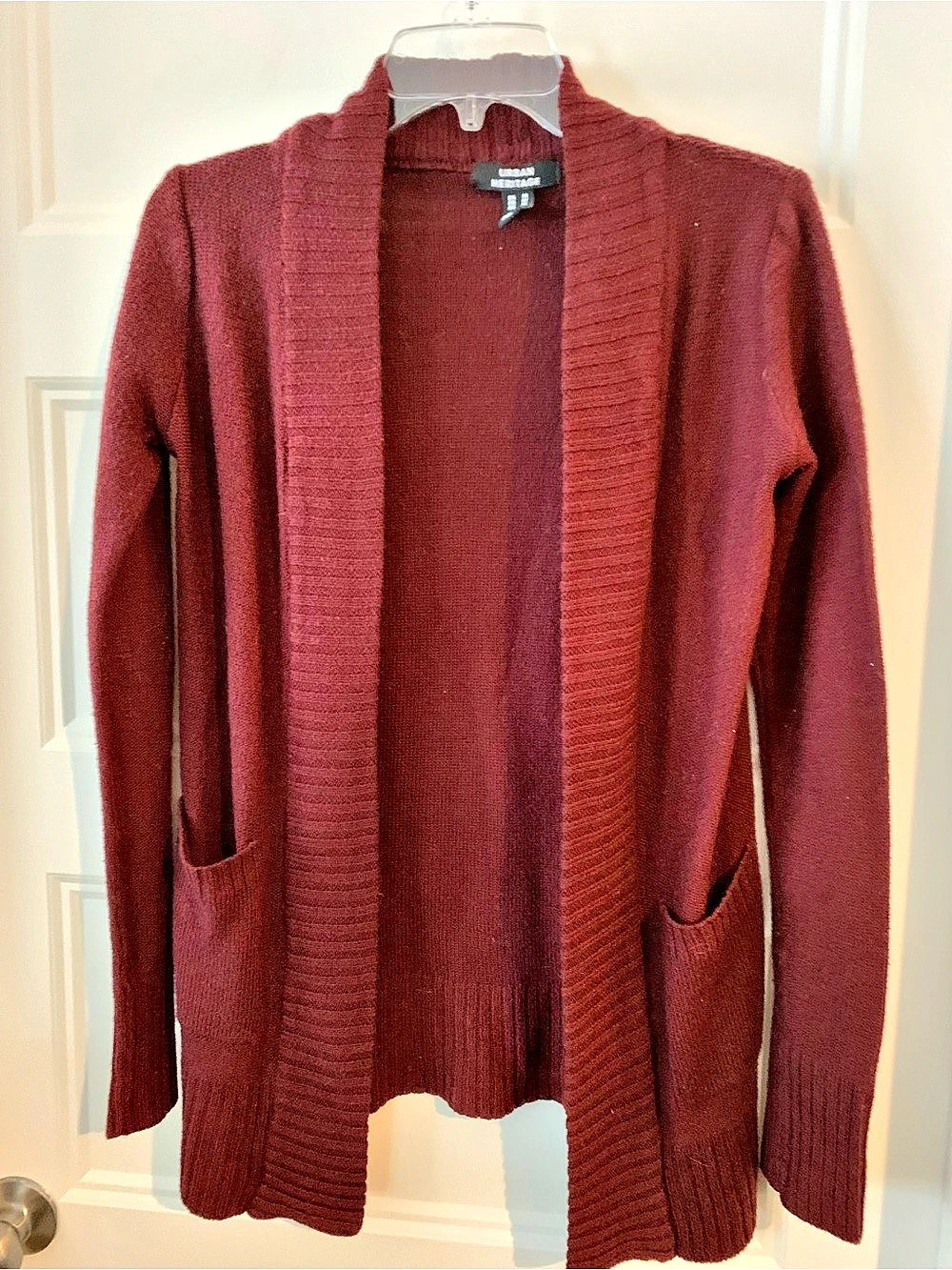 Urban Heritage ,Women's Open Front Cardigan in Burgundy ,Medium